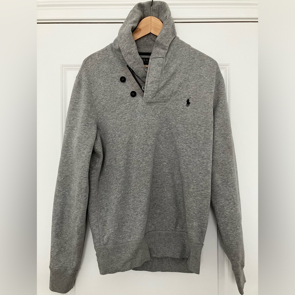 Polo by Ralph Lauren Gray Cardigan Shawl Sweater